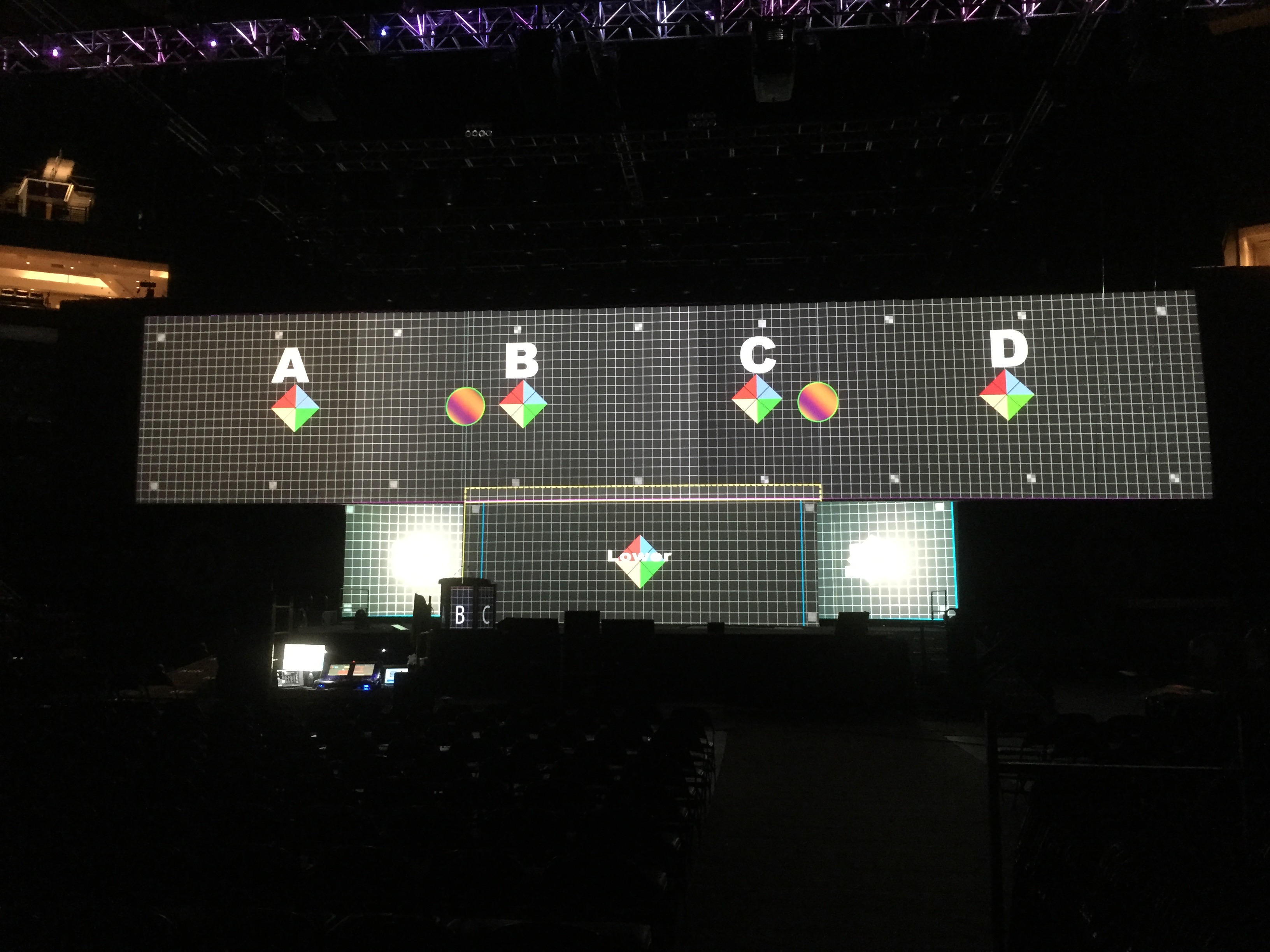 LED grid wall installation